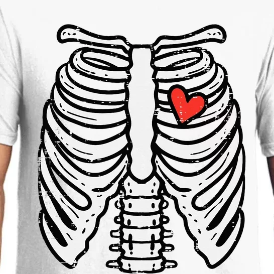 Halloween Skeleton Rib Cage Heart Costume Pajama Set