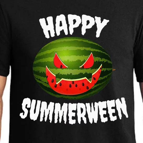 Happy Summerween Retro Watermelon Jack O Lantern Pajama Set