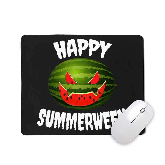 Happy Summerween Retro Watermelon Jack O Lantern Mousepad