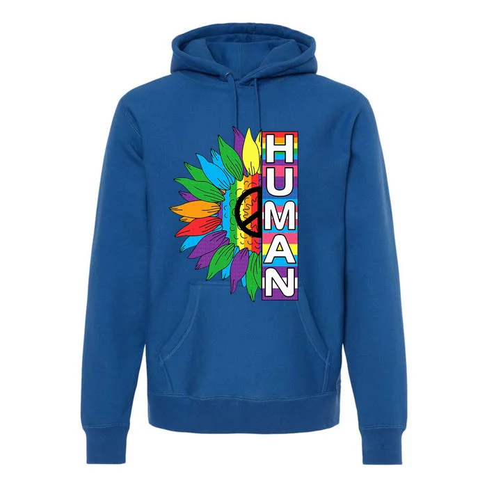 Human Sunflower Rainbow Lgbt Flag Gay Premium Hoodie