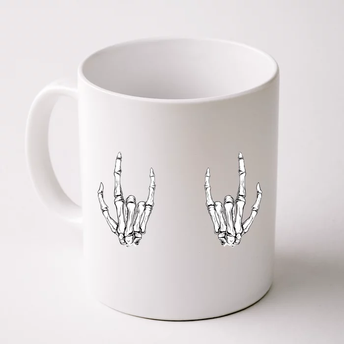 Halloween Skeleton Rocker Hands Cool Gift Graphic Costume Gift Front & Back Coffee Mug