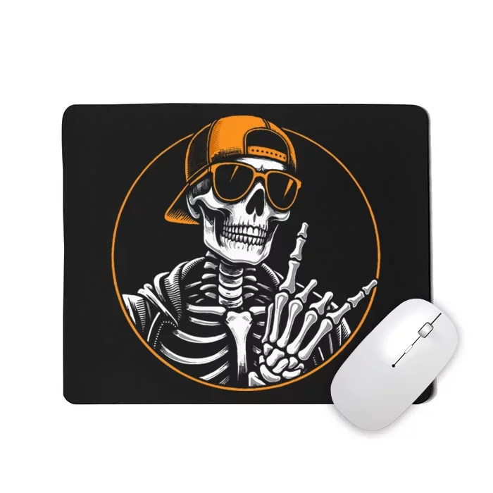 Halloween Skeleton Rock Hand Rocker &  Rock Music Mousepad