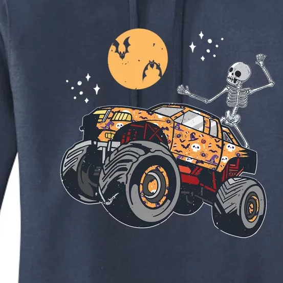 Halloween Skeleton Riding Monster Truck Car Racing Lover Cute Gift Women's Pullover Hoodie