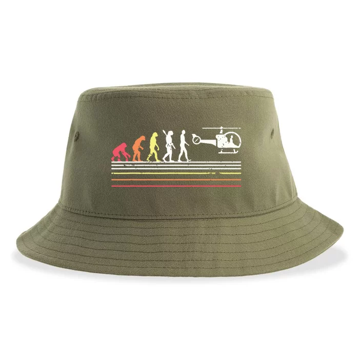 Helicopter Shirts Retro Style Pilot Sustainable Bucket Hat