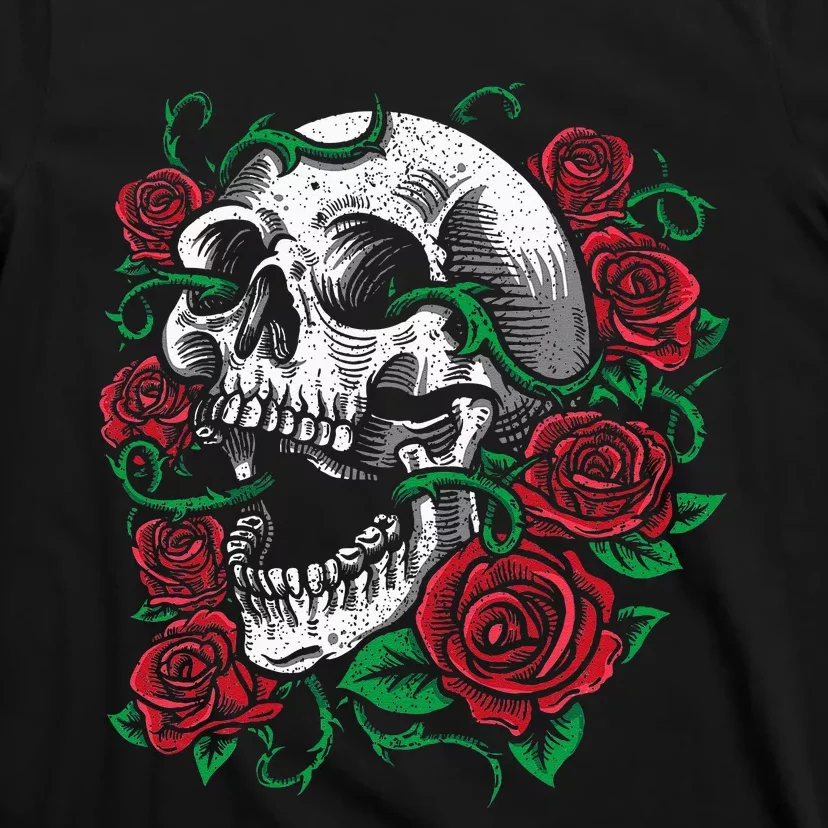 Halloween Skull Rose Skeleton Gift Idea T-Shirt