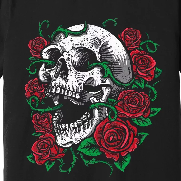 Halloween Skull Rose Skeleton Gift Idea Premium T-Shirt