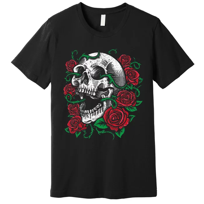 Halloween Skull Rose Skeleton Gift Idea Premium T-Shirt