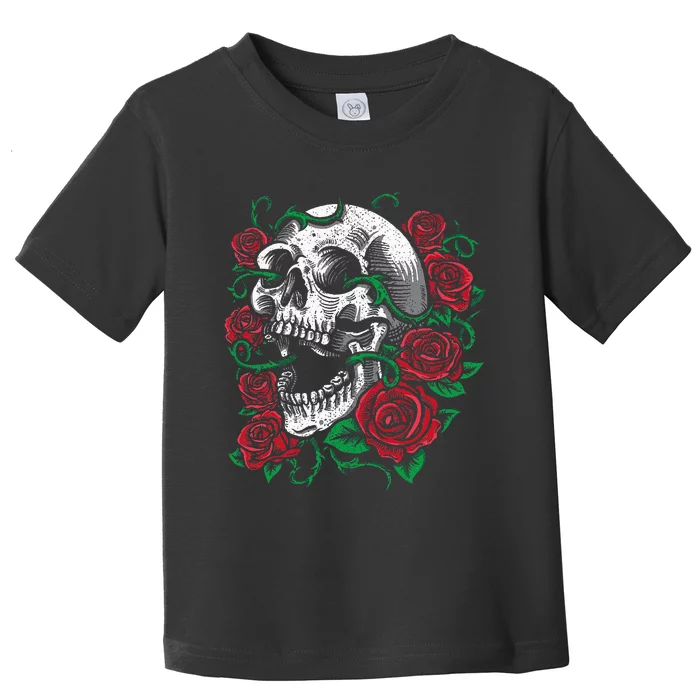 Halloween Skull Rose Skeleton Gift Idea Toddler T-Shirt