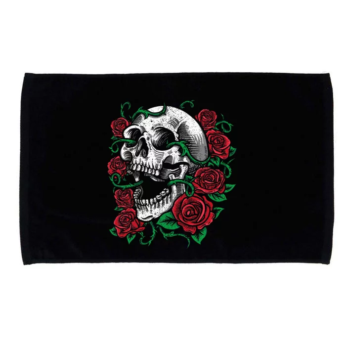 Halloween Skull Rose Skeleton Gift Idea Microfiber Hand Towel