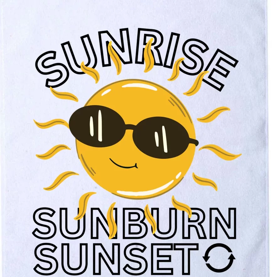 Happy Sun Sunrise Sunburn Sunset Repeat Cool Gift Platinum Collection Golf Towel