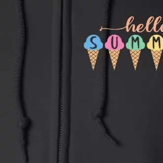 Hello Summer Summer Ice Cream Hello Summer Full Zip Hoodie