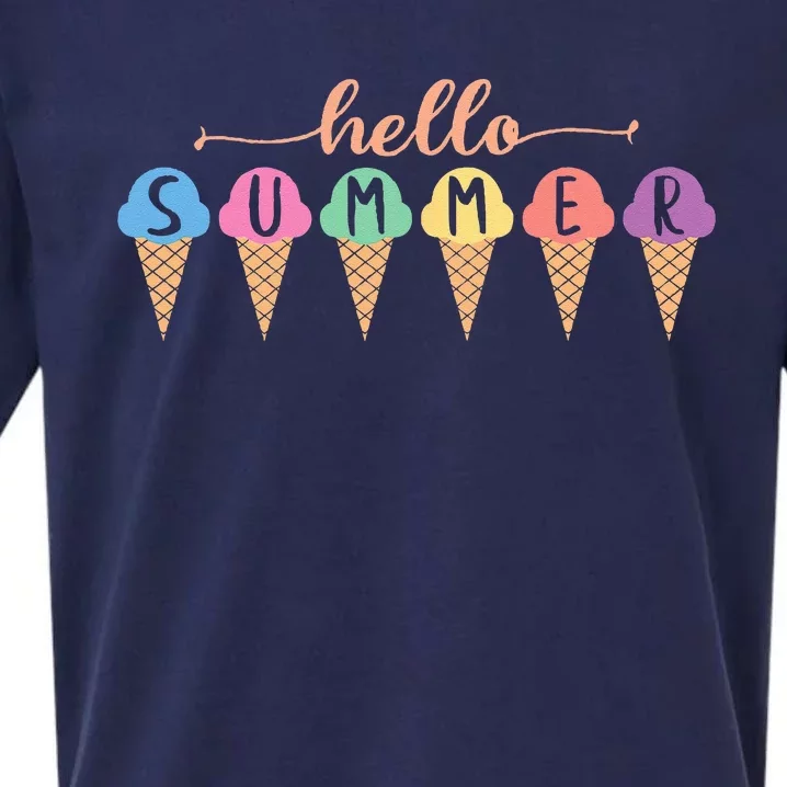 Hello Summer Summer Ice Cream Hello Summer Sueded Cloud Jersey T-Shirt