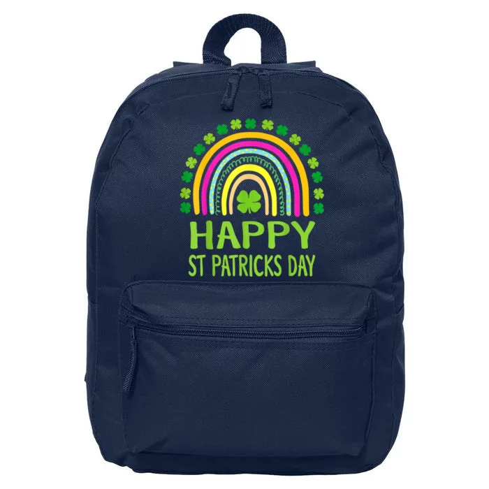 Happy St Saint Patrick's Day Rainbow 16 in Basic Backpack