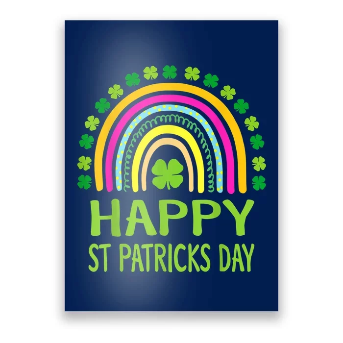 Happy St Saint Patrick's Day Rainbow Poster