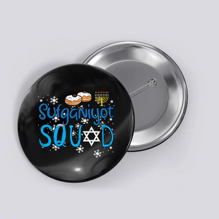 Hanukkah Sufganiyot Squad Chanukah Match Jew Button