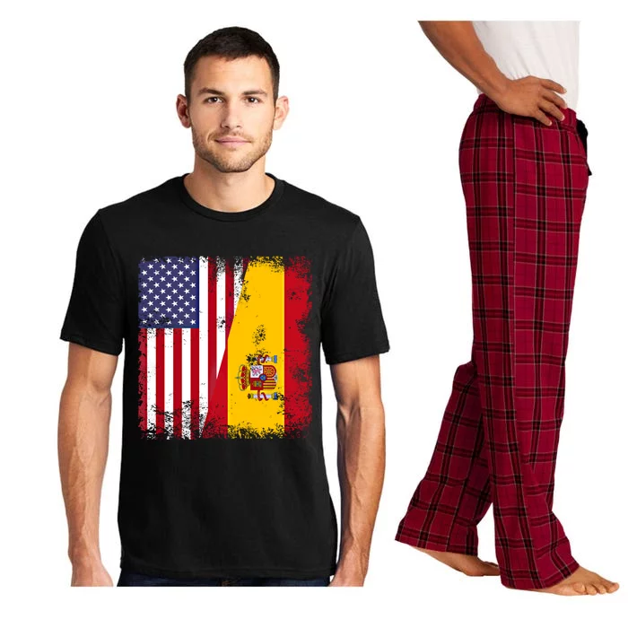 Half Spaniard Spanish Flag Vintage Spain Usa Gift Pajama Set