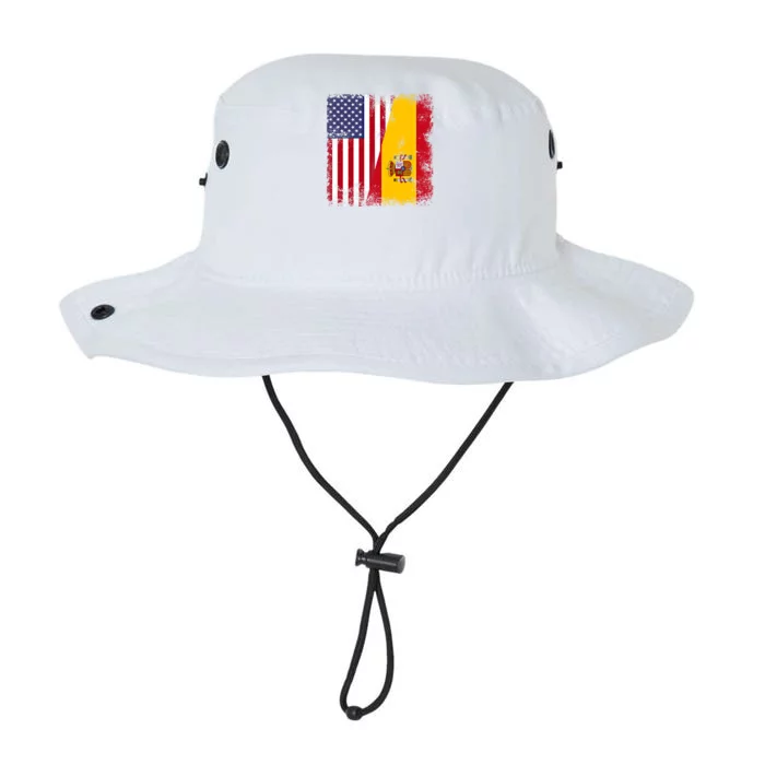 Half Spaniard Spanish Flag Vintage Spain Usa Gift Legacy Cool Fit Booney Bucket Hat