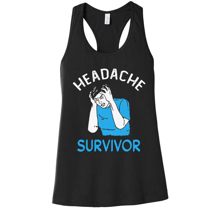 Headache Survivor Saying Women's Racerback Tank