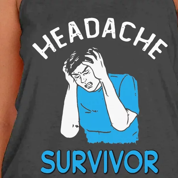 Headache Survivor Saying Women's Knotted Racerback Tank