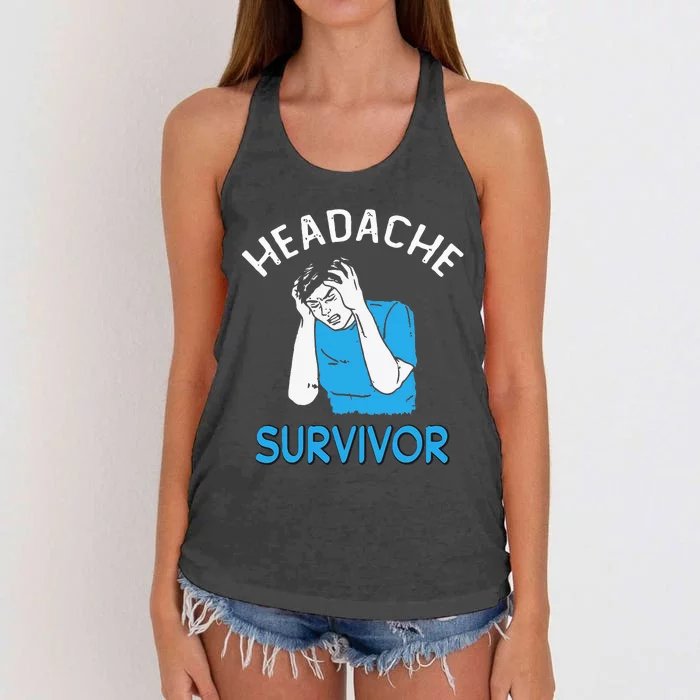 Headache Survivor Saying Women's Knotted Racerback Tank