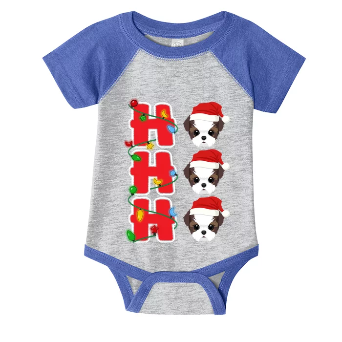 HoHoHo Santa Shih Tzu Christmas Gift Infant Baby Jersey Bodysuit