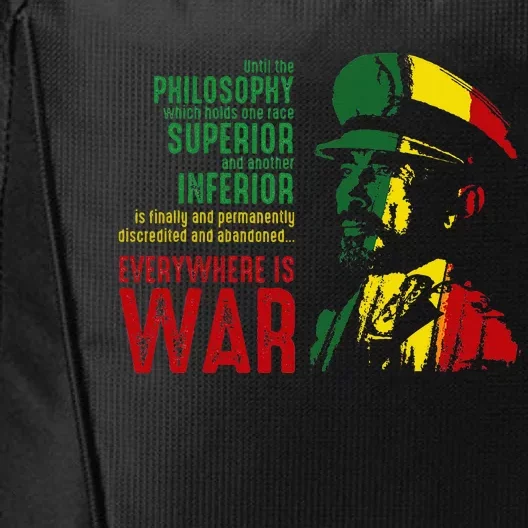 Haile Selassie Speech War Judah Lion Jah Bless Rasta City Backpack