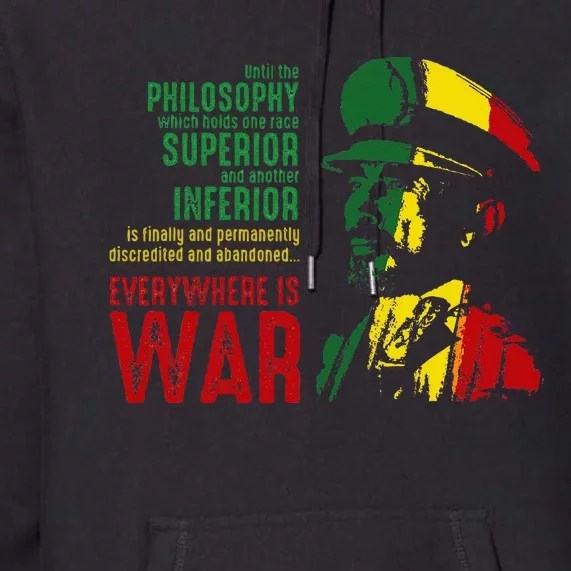 Haile Selassie Speech War Judah Lion Jah Bless Rasta Premium Hoodie