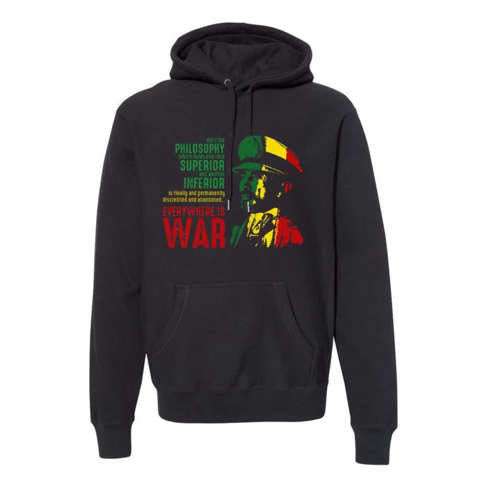 Haile Selassie Speech War Judah Lion Jah Bless Rasta Premium Hoodie