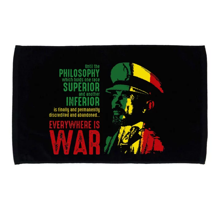 Haile Selassie Speech War Judah Lion Jah Bless Rasta Microfiber Hand Towel