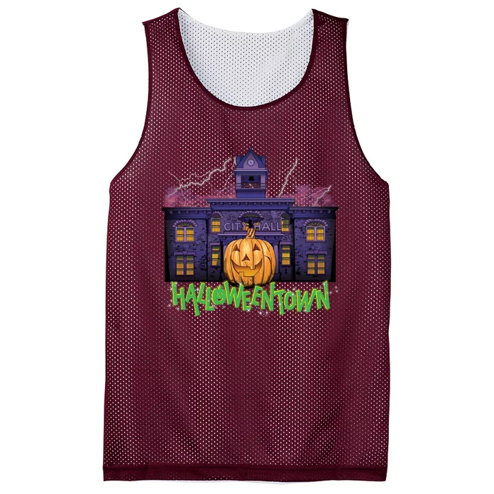 Halloweentown Spooky Square Mesh Reversible Basketball Jersey Tank