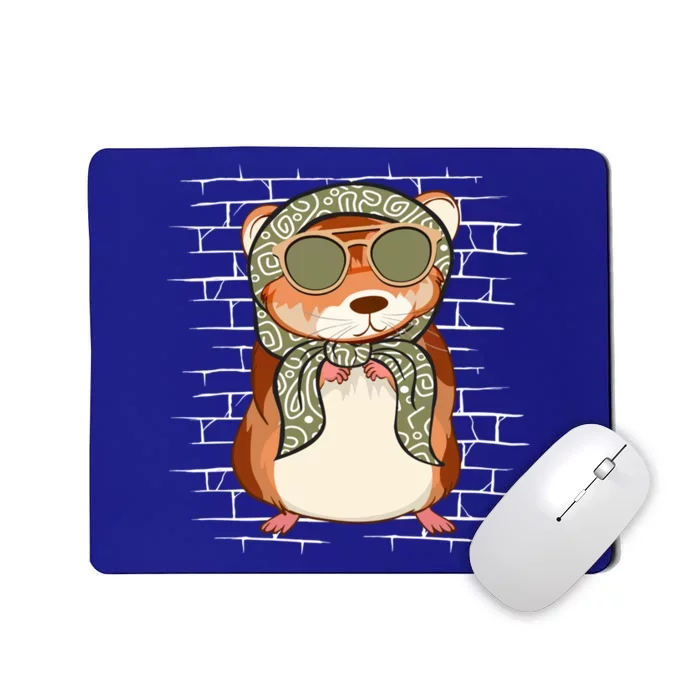 Hamster Scarf Sunglasses Rodent Gift Pet Owner Hamster Gift Mousepad