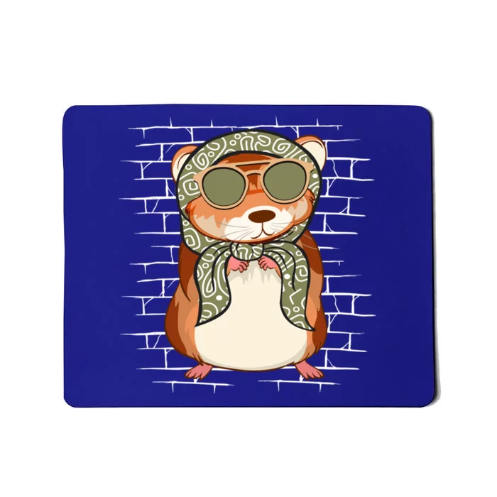 Hamster Scarf Sunglasses Rodent Gift Pet Owner Hamster Gift Mousepad