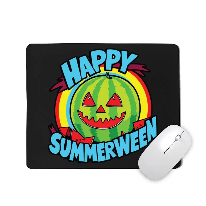 Happy Summerween Summer Watermelon Jackolantern Halloween Mousepad