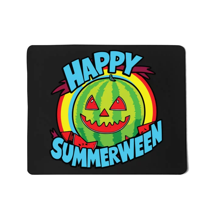 Happy Summerween Summer Watermelon Jackolantern Halloween Mousepad