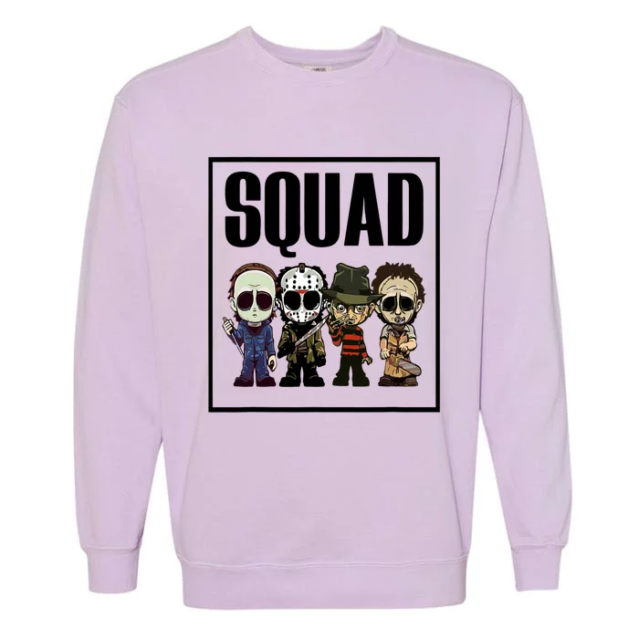 Halloween Shirt Squad Horror Character Garment-Dyed Sweatshirt