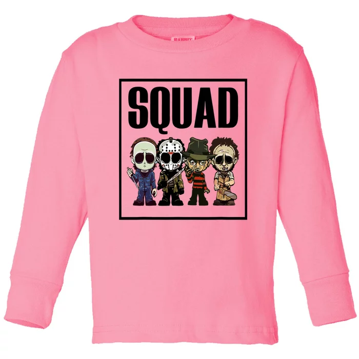 Halloween Shirt Squad Horror Character Toddler Long Sleeve Shirt