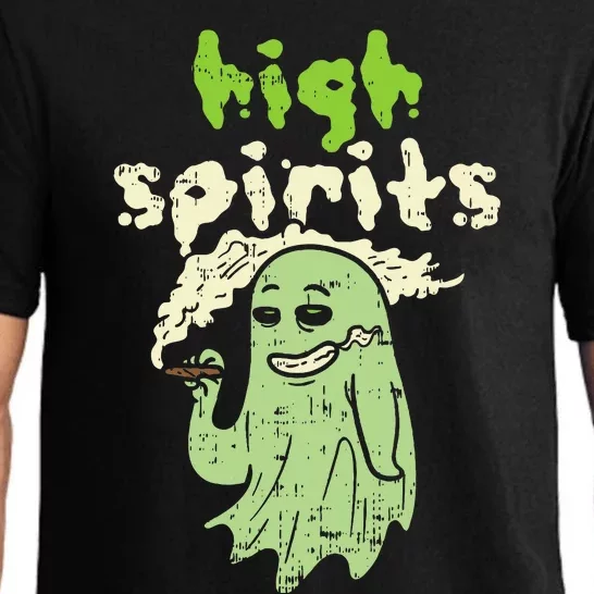 High Spirits Stoned Ghost Funny Weed Cannabis 420 Halloween Pajama Set