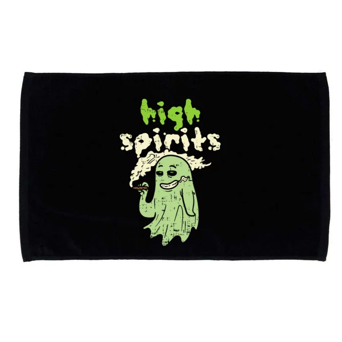 High Spirits Stoned Ghost Funny Weed Cannabis 420 Halloween Microfiber Hand Towel