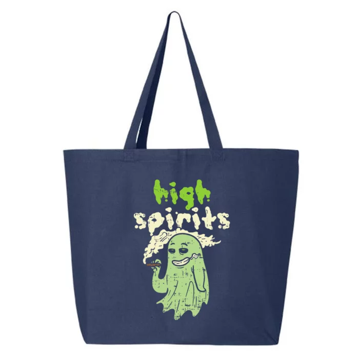 High Spirits Stoned Ghost Funny Weed Cannabis 420 Halloween 25L Jumbo Tote