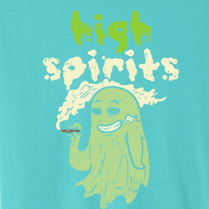 High Spirits Stoned Ghost Funny Weed Cannabis 420 Halloween ChromaSoft Performance T-Shirt