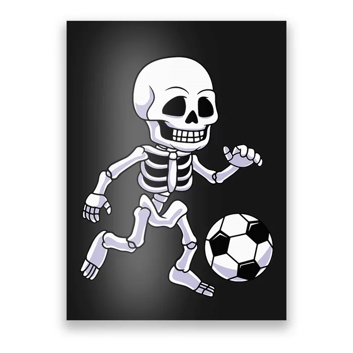 Halloween Skeleton Soccer Player Kids Poster