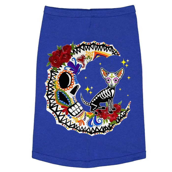 Halloween Sugar Skull Chihuahua And Moon Lover Doggie Tank