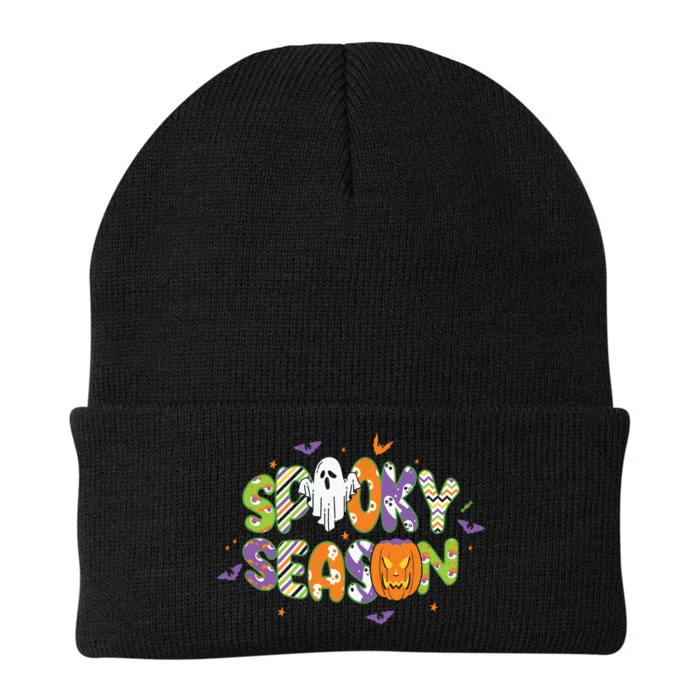 Halloween Spooky Season Boo Pumpkin Vintage Gift Knit Cap Winter Beanie