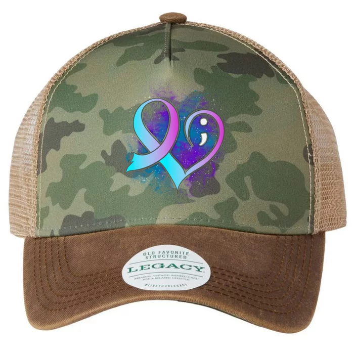 Heart Semicolon Suicide Prevention Tal Health Awareness Gift Legacy Tie Dye Trucker Hat