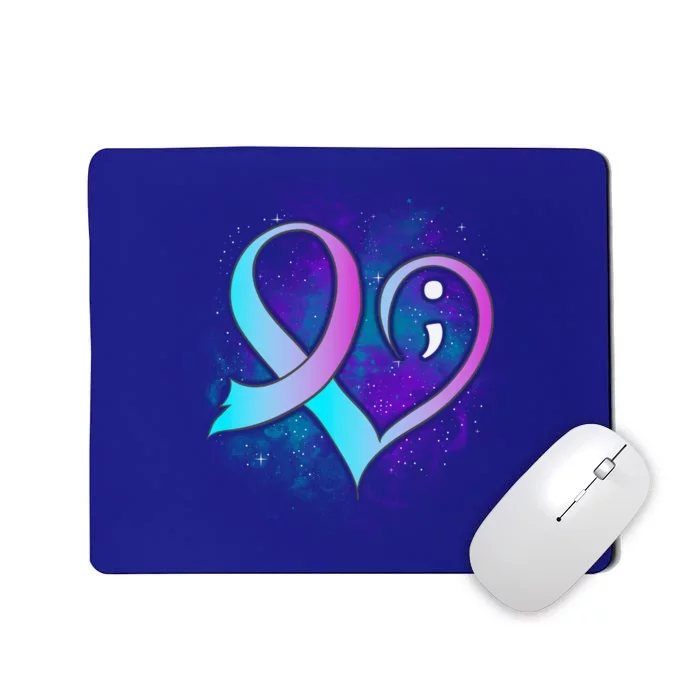 Heart Semicolon Suicide Prevention Tal Health Awareness Gift Mousepad