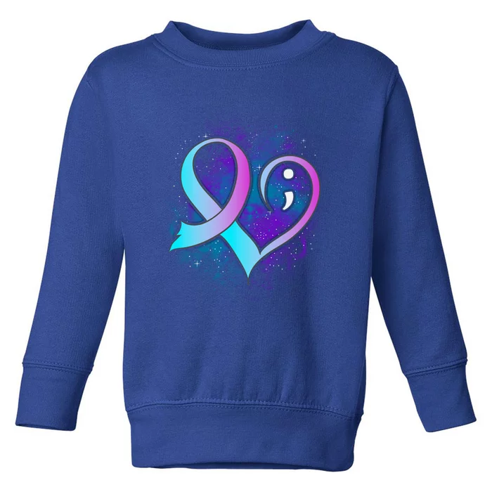 Heart Semicolon Suicide Prevention Tal Health Awareness Gift Toddler Sweatshirt