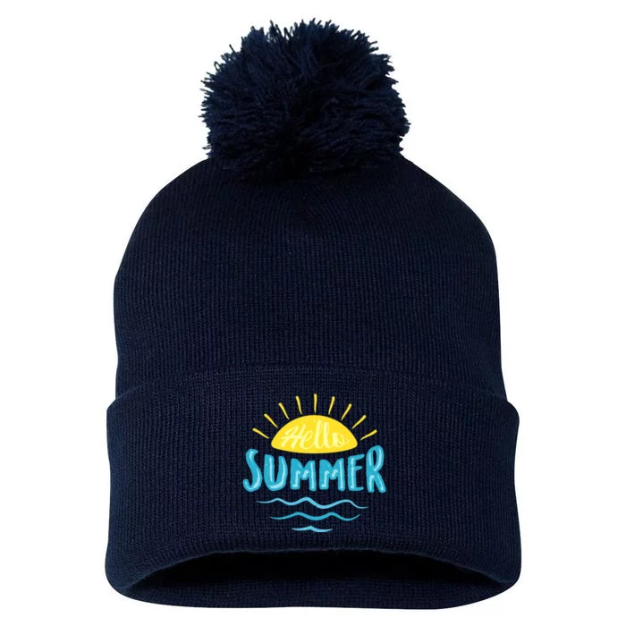 Hello Summer Sunset Pom Pom 12in Knit Beanie