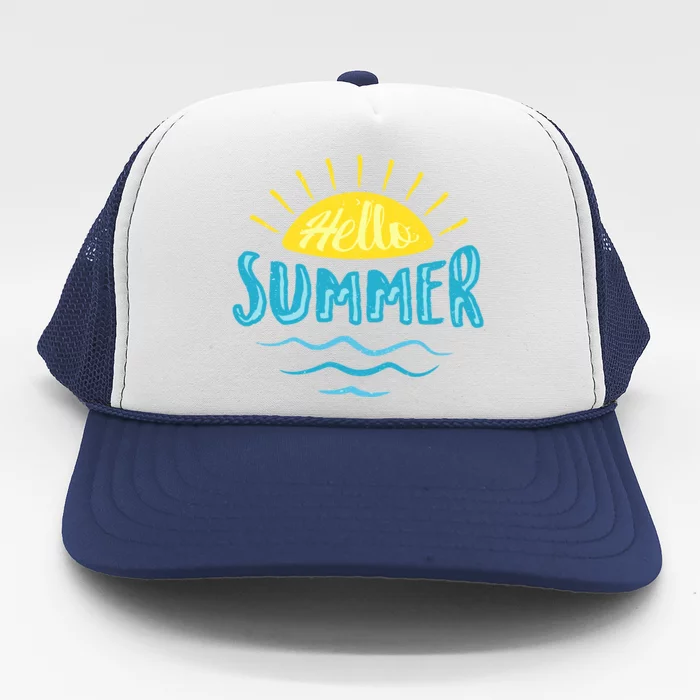 Hello Summer Sunset Trucker Hat