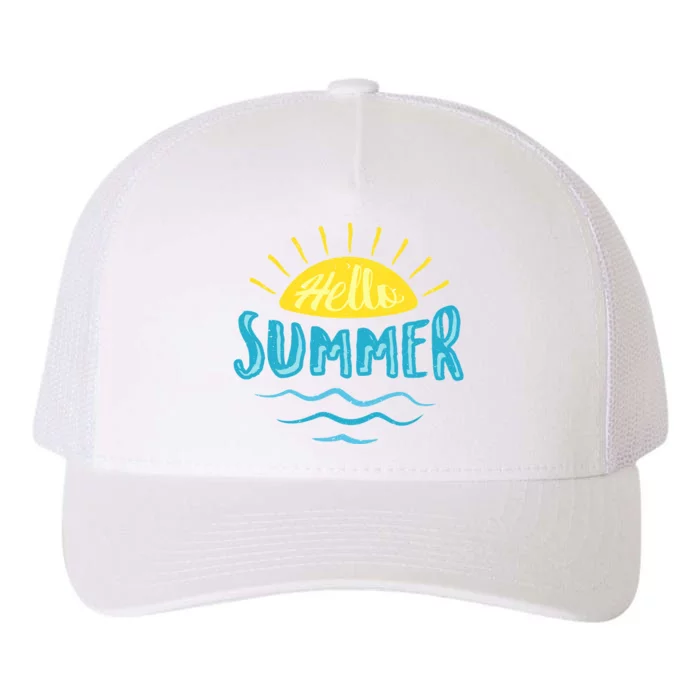 Hello Summer Sunset Yupoong Adult 5-Panel Trucker Hat