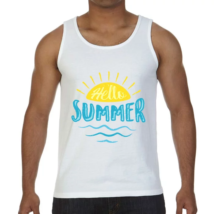 Hello Summer Sunset Comfort Colors® Tank Top